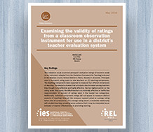 Cover Examining the Validity of Ratings from a Classroom Observation Instrument for Use in a District's Teacher Evaluation System