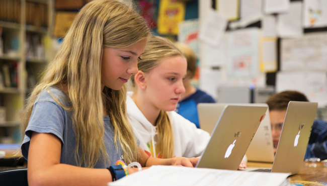 Computer Science classroom students