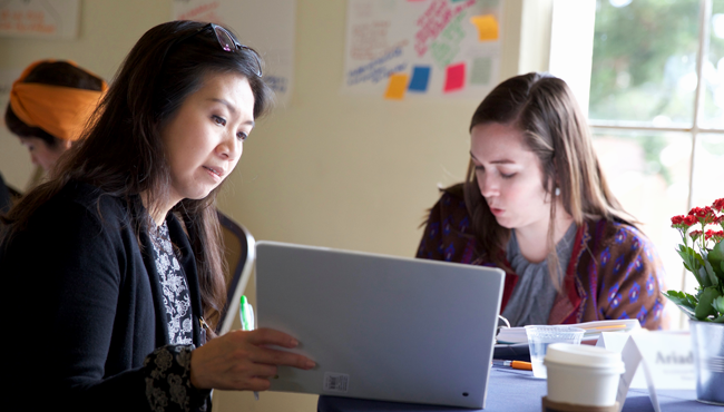 R&D Alert - Two Educators working on exercise