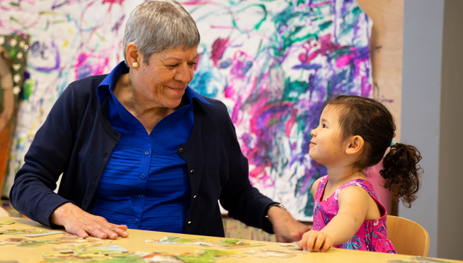 Caretaker and young child