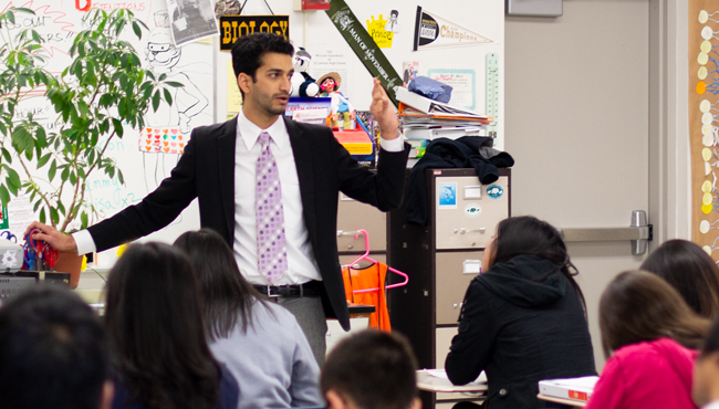 Student in class