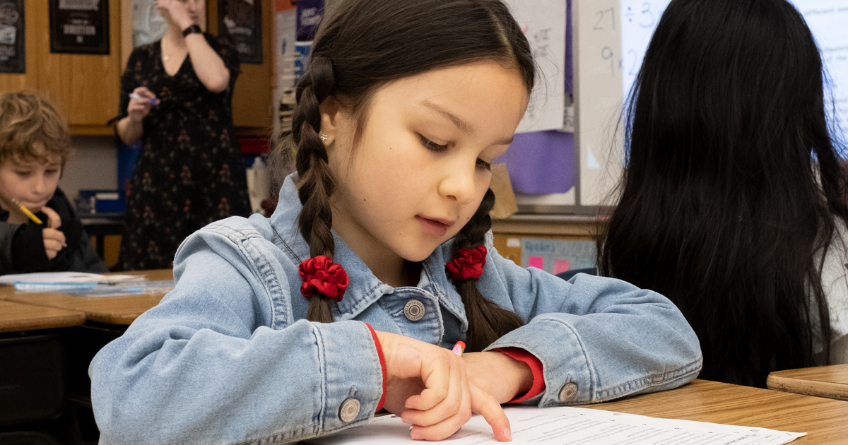 Young student reading