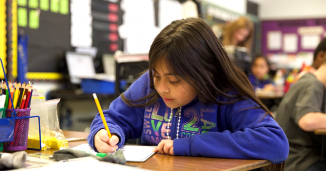 Elementary Student at desk