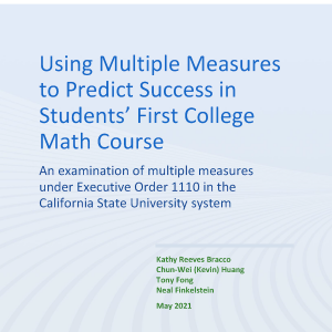 Using Multiple Measures to Predict Success in Students’ First College Math Course Cover