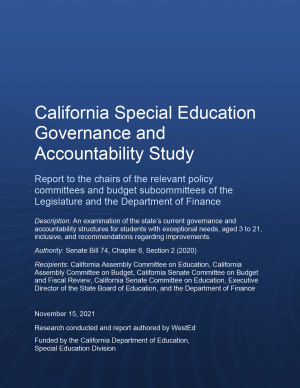 California Special Education Governance and Accountability Study