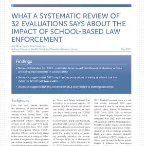 What a systemic review of 32 evaluations says about the impact of school-based law enforcement