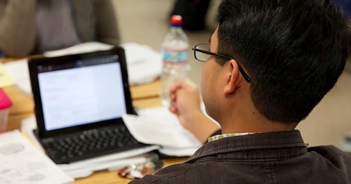 Photo of student at computer