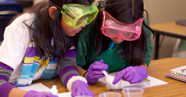 Science students in the classroom