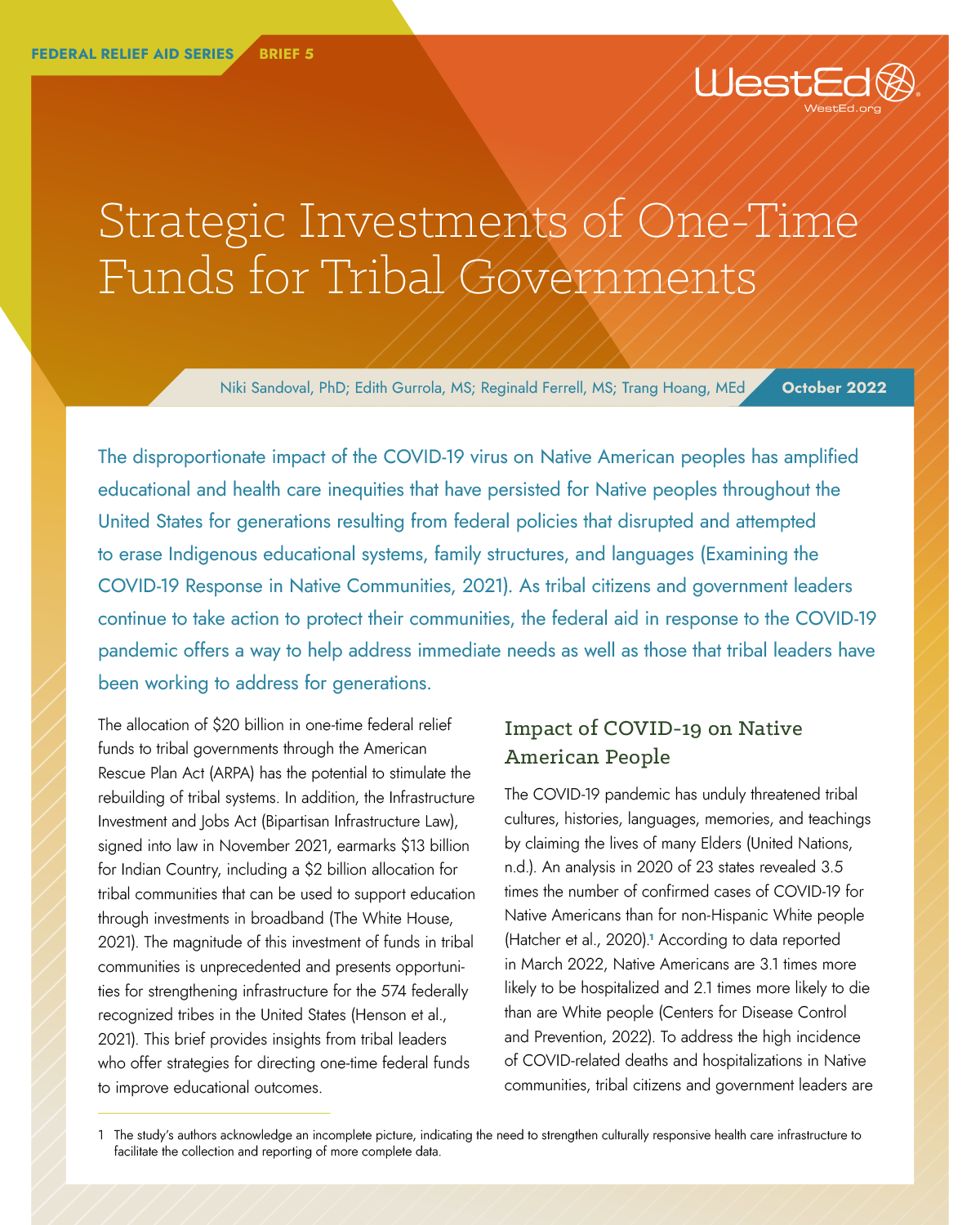 Strategic Investments of One-Time Funds for Tribal Governments