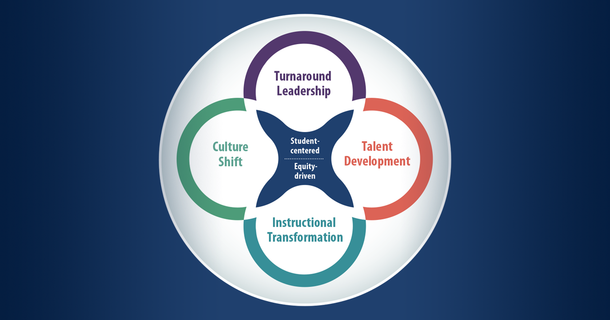 Graphic illustrating the four domains