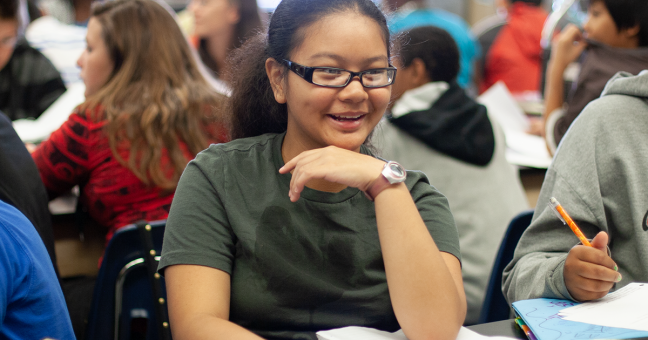 student smiling