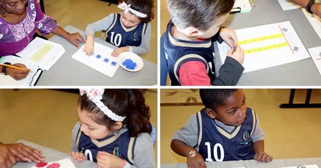 Children participating in the Pre-K Mathematics Tutorial Project