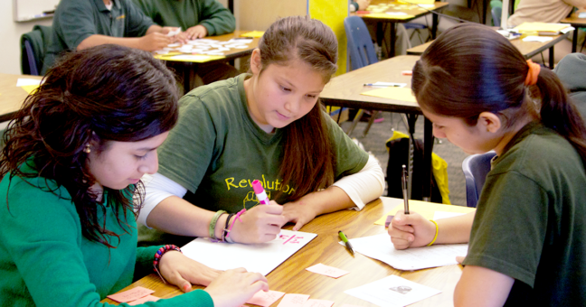 Group of middle school students