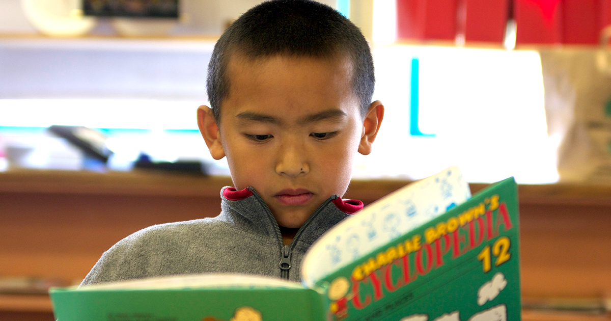 Student reading