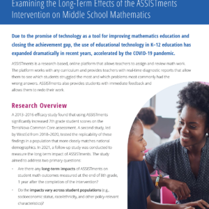 Examining the Long-term Effects of the ASSISTments Intervention on Middle School Mathematics