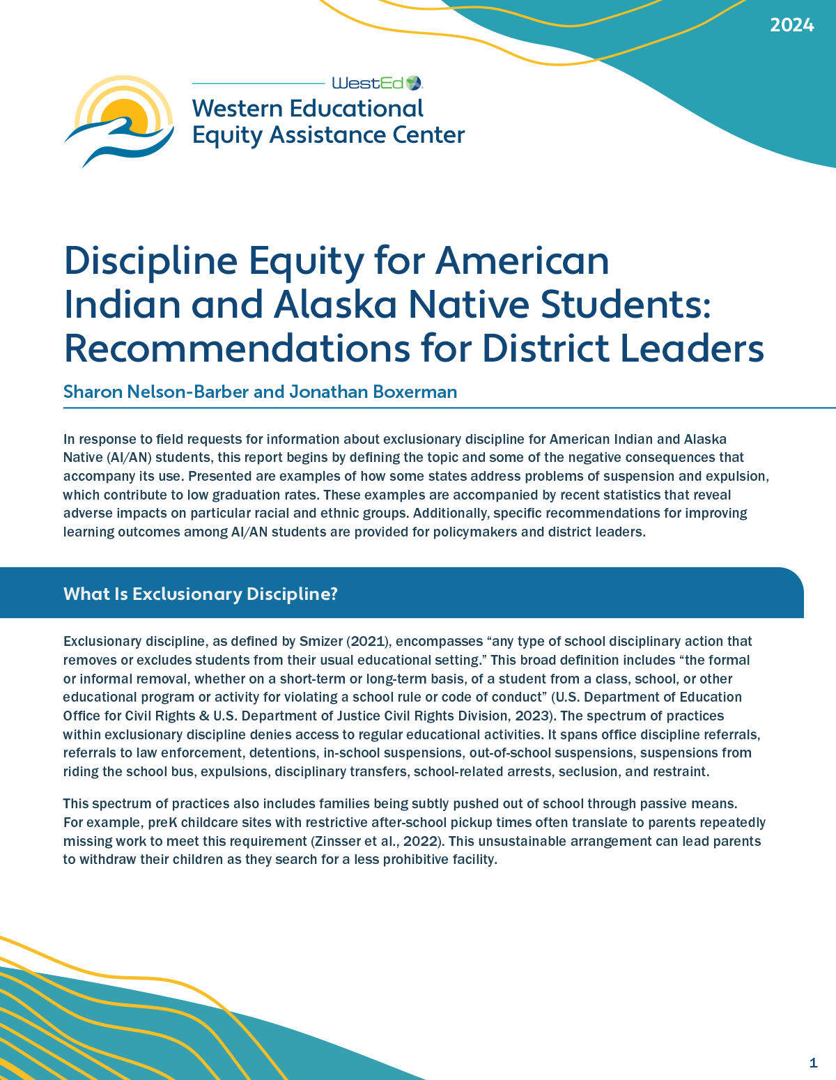 Discipline Equity for American Indian and Alaska Native Students: Recommendations for District Leaders