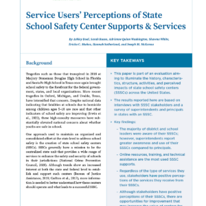 Service Users’ Perceptions of State School Safety Center Supports & Services