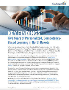 Key Findings from the First Five Years of Personalized, Competency-Based Learning in North Dakota