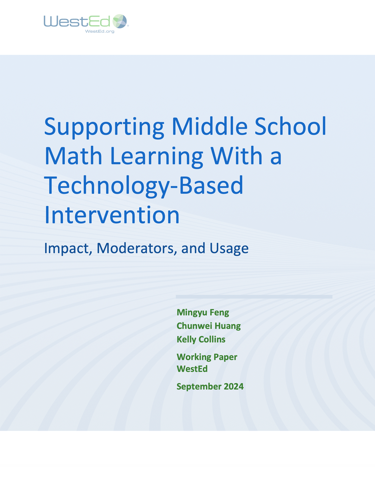 Cover image of technical report titled Supporting Middle School Math Learning With a Technology-Based Intervention