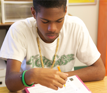 Photo of student reading