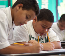 Photo of two elementary school students