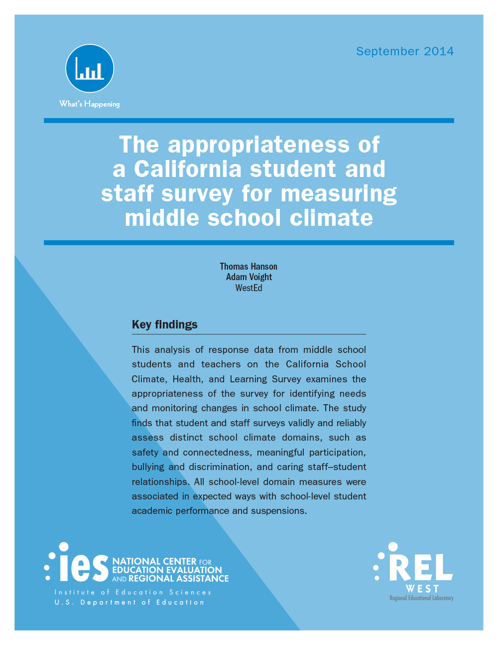 Cover graphic of The Appropriateness of a California Student and Staff Survey for Measuring Middle School Climate