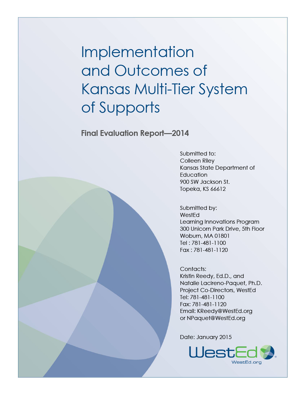 Cover image of Implementation and Outcomes of Kansas Multi-Tier System of Supports: Final Evaluation Report 2014